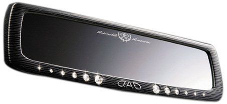 クリスタル_リーフ ギャルソン DAD 車用ルームミラー ラグジュアリー リーフ ブラック/クリスタル SA053-05 D.A.D