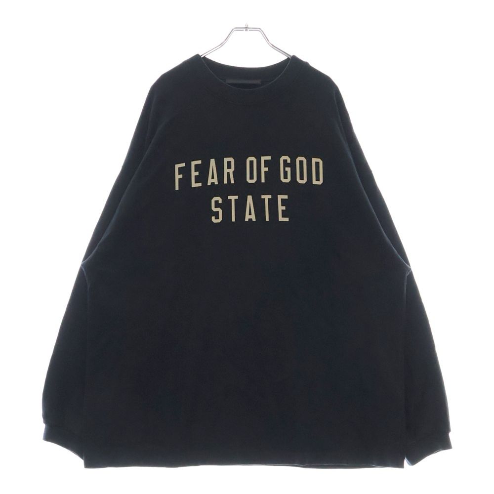 FEAR OF GOD ESSENTIALS フィアオブゴッド エッセンシャルズ Fleece Crewneck Sweatshiet オーバーサイズ フロントロゴクルーネックスウェットトレーナー ブラック
