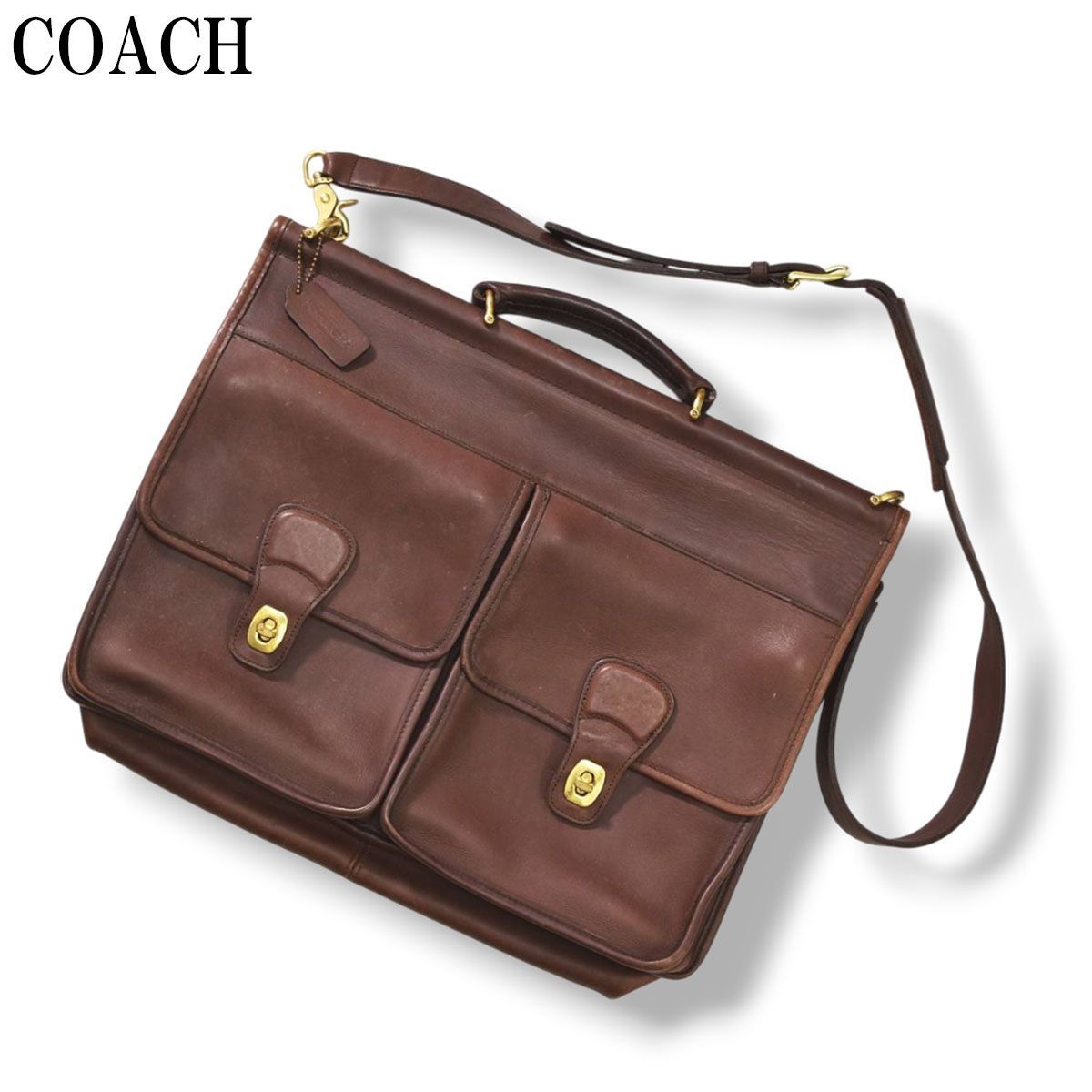 90sヴィンテージ オールド コーチ COACH 本革 レザー ブリースケース 2WAY ビジネスバッグ 鞄 カバン ブラウン メンズ