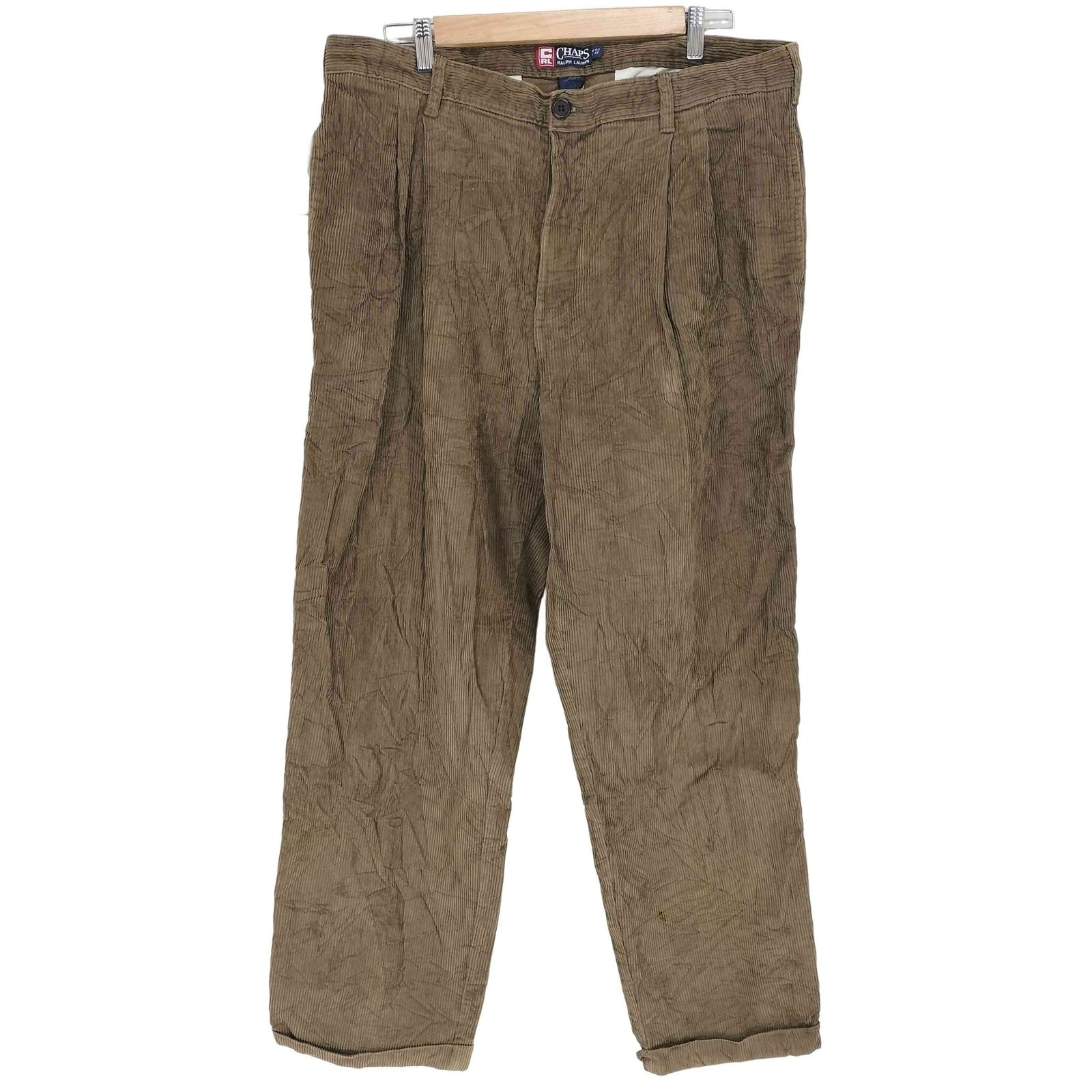 デッドストック CHAPS ラルフローレン コーデュロイタックワイドパンツ 32 デッドストック CHAPS ラルフローレン コーデュロイタックワイド