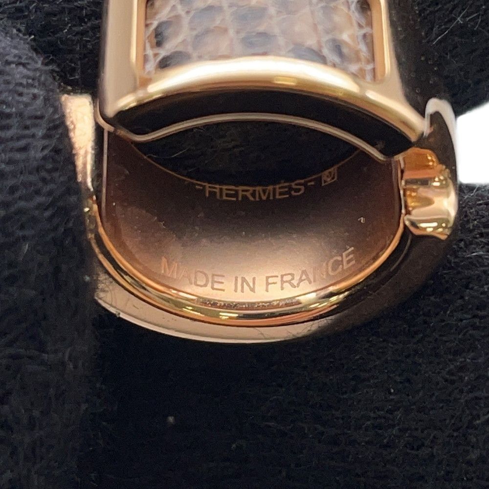 【新品】HERMES リザード オランプ ブラック/ゴールド HERMES エルメス ピアス オランプ 黒 (ブラック) リザード ゴールド