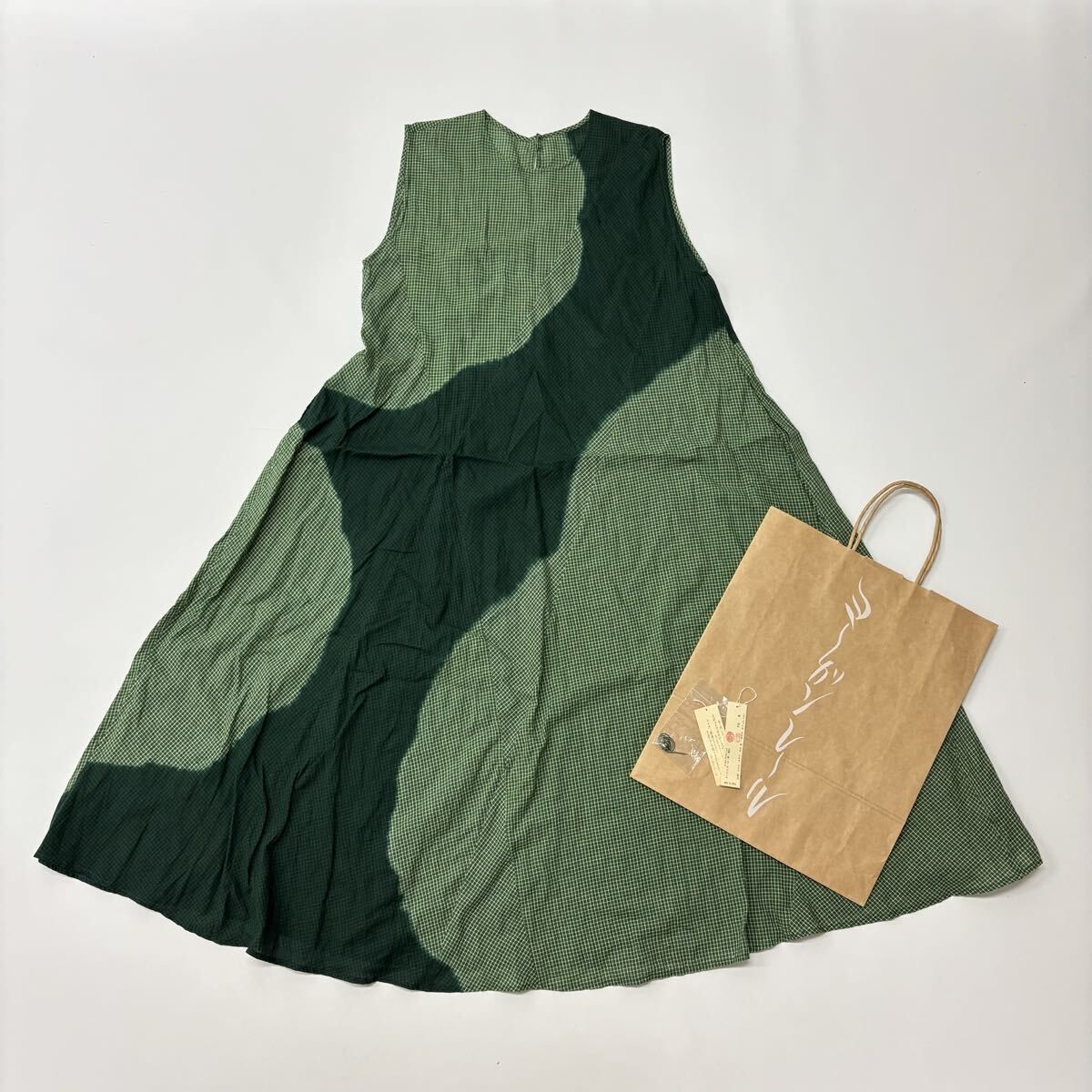 24ss 2025 JURGEN LEHL ヨーガンレール イエローレーベル コットン チェック ワンピース サイズ M 定価68 200円 710-0150