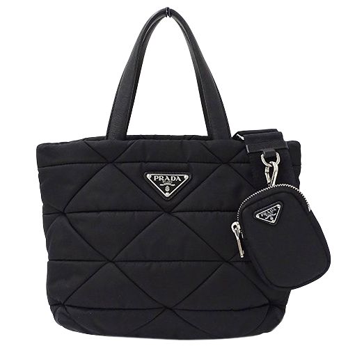 プラダ PRADA バッグ レディース ブランド ハンドバッグ ショルダーバッグ 2way ナイロン ミニ パデッド Re-Nylon トートバッグ  ブラック 1BG373 ポーチ付き キルティング おしゃれ 【中古】 - メルカリ