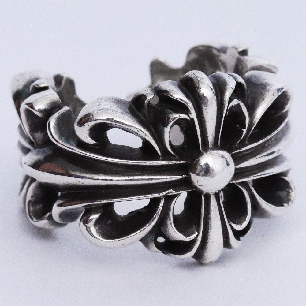 クロムハーツ ChromeHearts ダブルフローラルクロス シルバー 11号 11号 CHROME HEARTS ダブルフローラルクロスリング シルバー - メルカリ