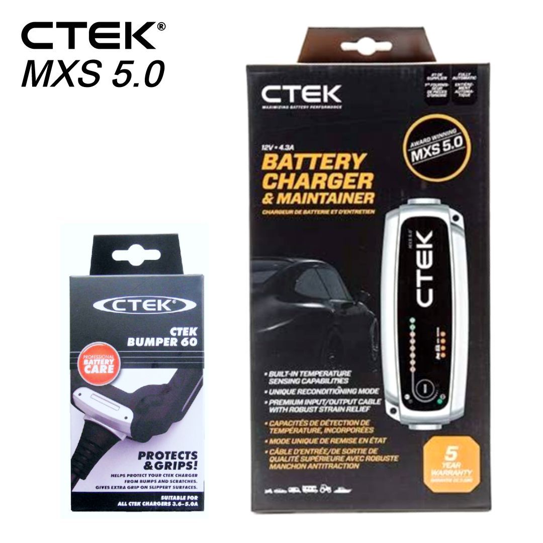 最新 CTEK バッテリーチャージャー MXS5.0 シーテック バンパーセット