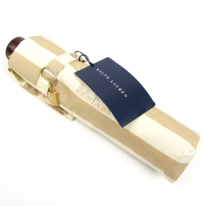 ラルフローレン 折りたたみ傘 晴雨兼用 日傘 収納時約23cm ブランド レディース ベージュ RALPH LAUREN