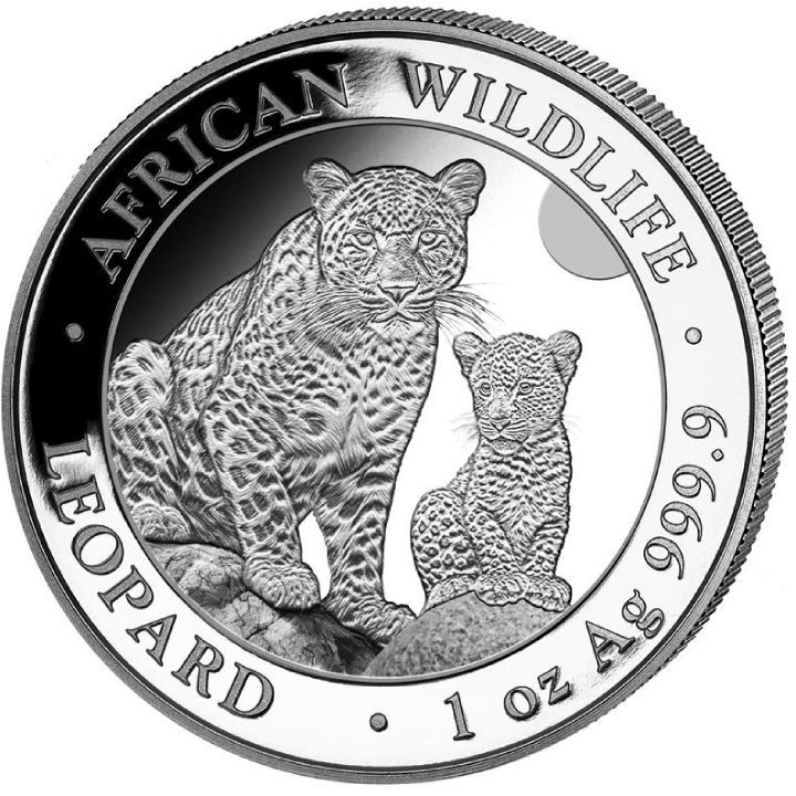 [保証書・カプセル付き] 2024年 (新品) ソマリア「アフリカ・ワイルドライフ・レオパード」純銀 1オンス 銀貨