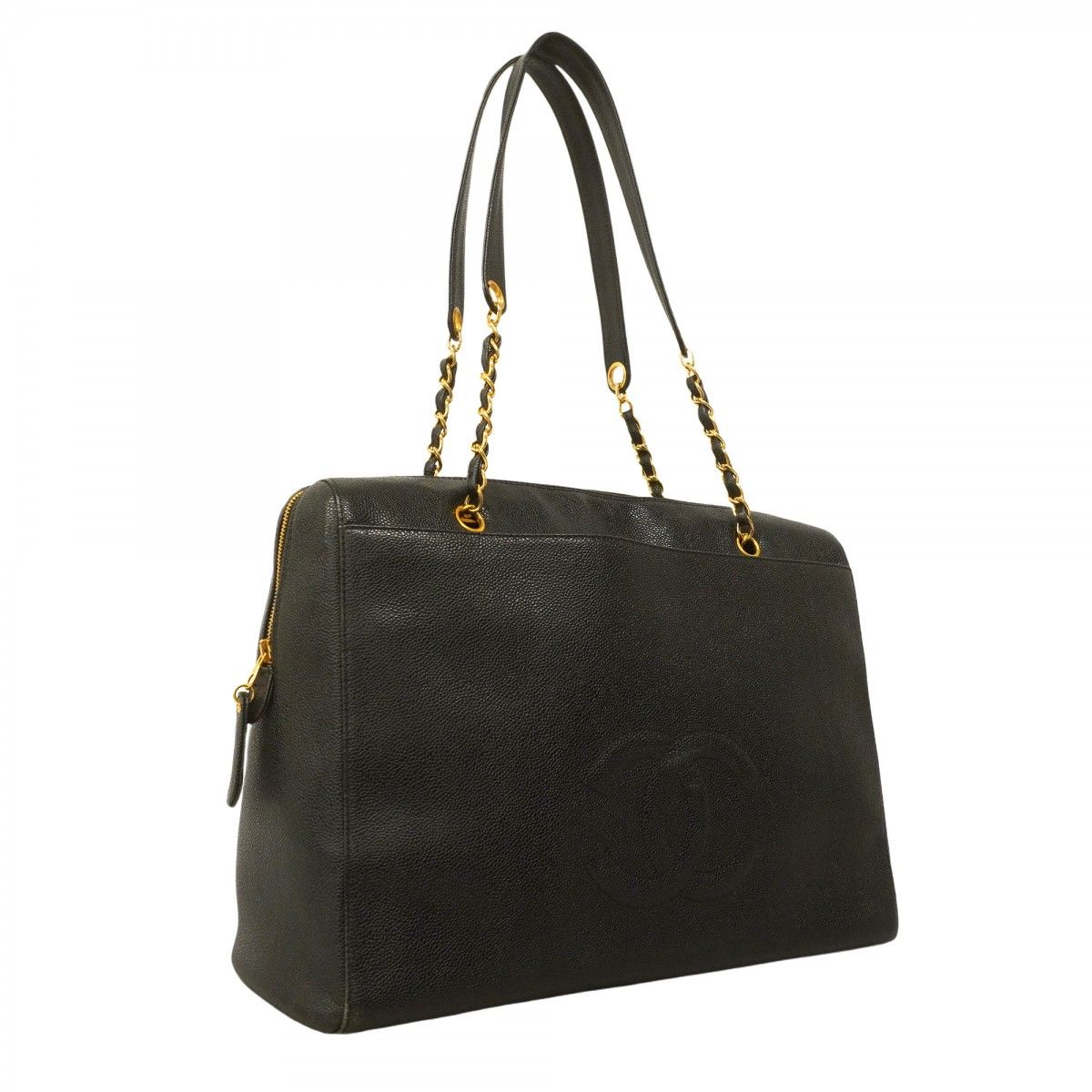 5ce6094】シャネル ショルダーバッグ キャビアスキン ブラック  