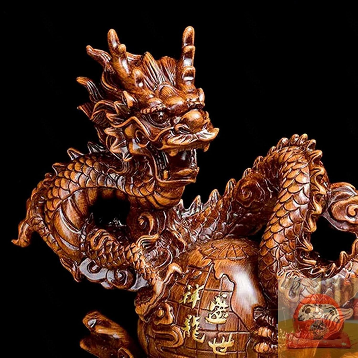 唐木製ドラゴン彫刻ボックス 木製ドラゴン彫刻置物 富貴 - メルカリ
