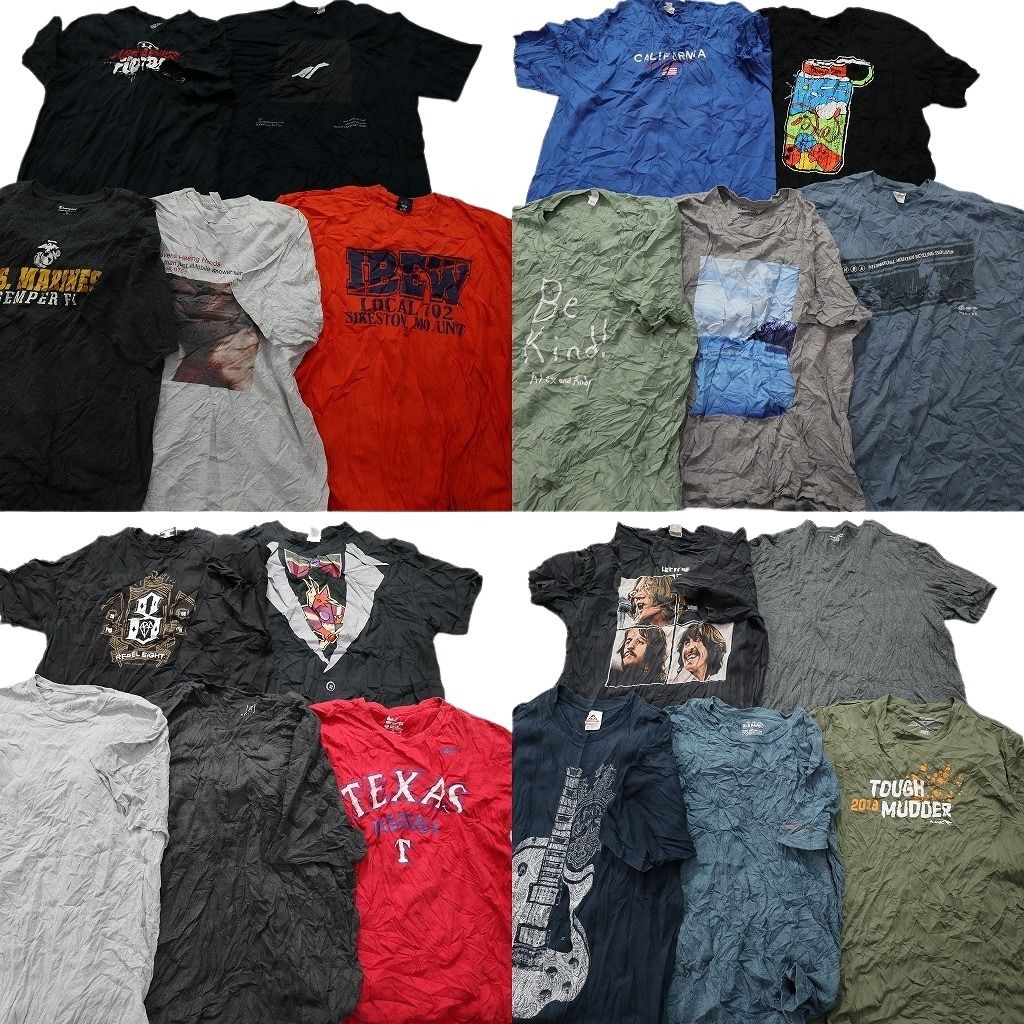 古着卸 まとめ売り カラーmix プリント 半袖Tシャツ 20枚セット (メンズ XL ) ナイキ プロチーム MLB レンジャース 中古 古着 MY4866