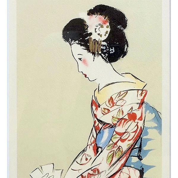 たて長の絵 美人画