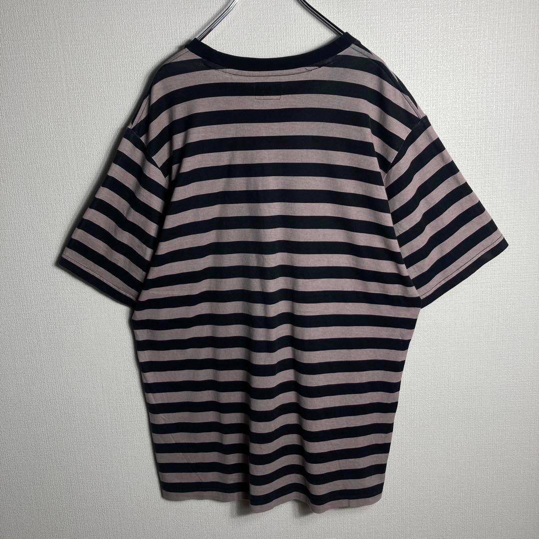 人気Lサイズシュプリーム センターロゴ入りボーダーTシャツ 即完売