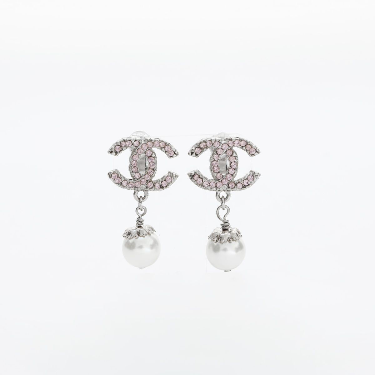 CHANEL シャネル イヤリング A13C 2013年 ココマーク ラインストーン パール ドロップ