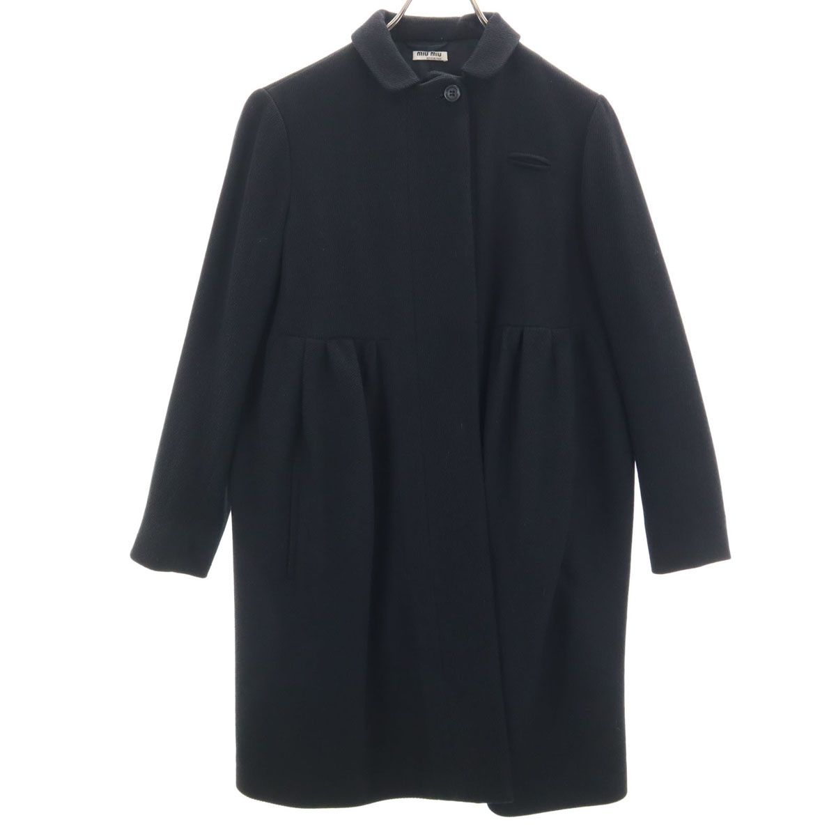 MIUMIU ミュウミュウ イタリア製 ウールコート 38 ブラック レディース