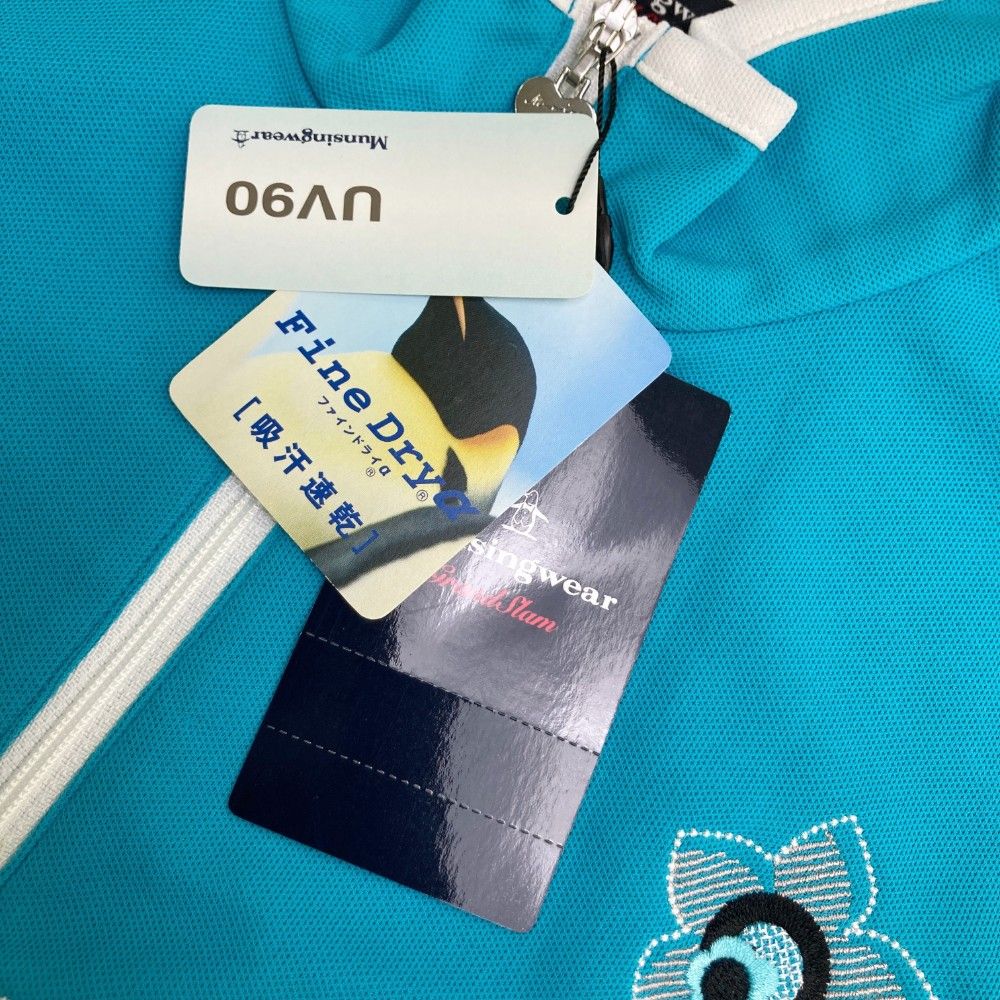 サイズ：3L MUNSING WEAR マンシングウェア 2023年モデル ハーフジップ 長袖Tシャツ  ブルー系 [240101441568] ゴルフウェア メンズ ストスト サイズ：3L MUNSING WEAR マンシングウェア 2023年モデル ハーフ