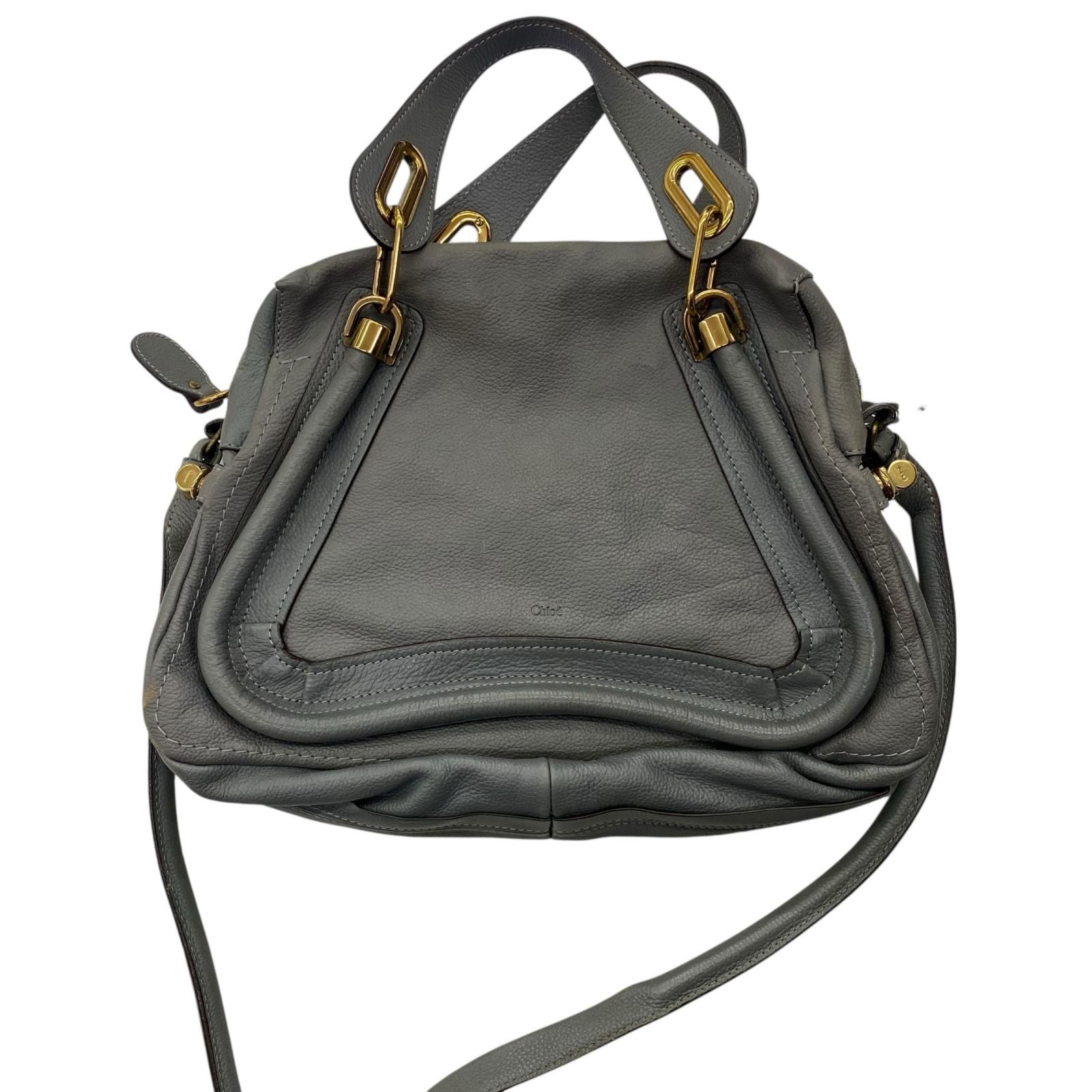 美品 クロエ Chloe パラティ 2wayショルダーバッグ ダークグレー クロエ ハンドバッグ ショルダー パラティ Chloe クロエ パラティ 2way