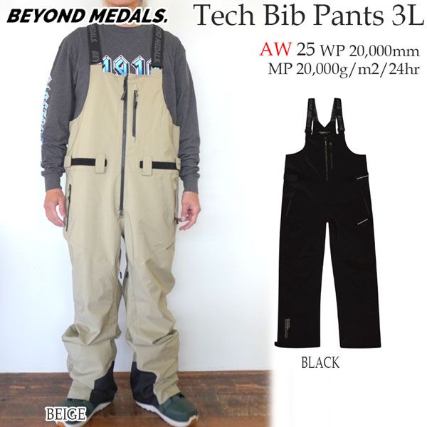 25-26 ビヨンドメダル テックビブパンツ3L BEYOND MEDALS TECH BIB PANTS 3L スノーボード ウエア パンツ 25-26-PT-BML