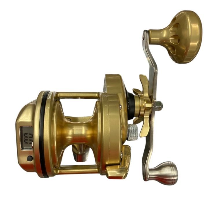 1)【中古品】シマノ カイコン 2000T 釣武者カスタムハンドル付 ⑧