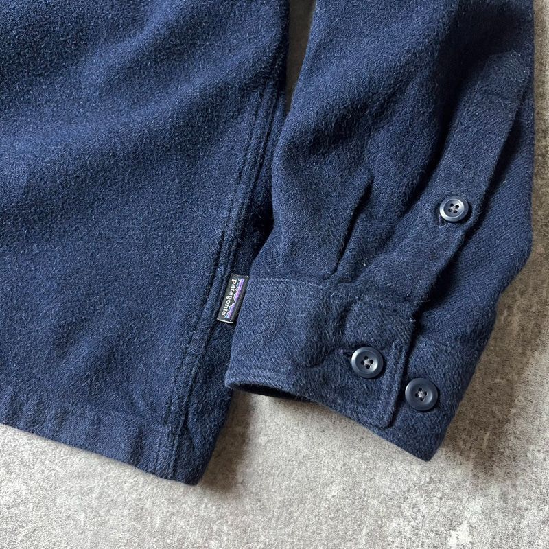 16年製 Patagonia 無地 オーガニック コットン 長袖 フランネル シャツ