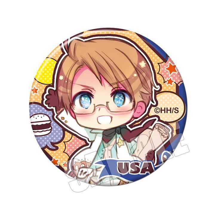 ヘタリア】日本/アメリカ 他 国擬人缶バッジ16種フルセット58mm