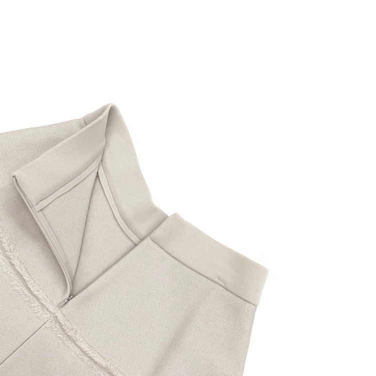 FOXEY フォクシー ニット スカート ロンド フリンジティアード サンド