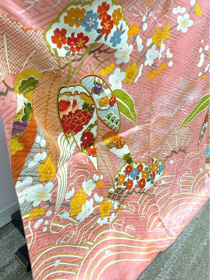 振袖 久保耕 久美すがた 仮絵羽 京友禅 振り布付き 正絹 未仕立て品 八掛付き 振袖 久保耕 久美すがた 仮絵羽 京友禅 振り布付き 正絹 未仕立て品 八