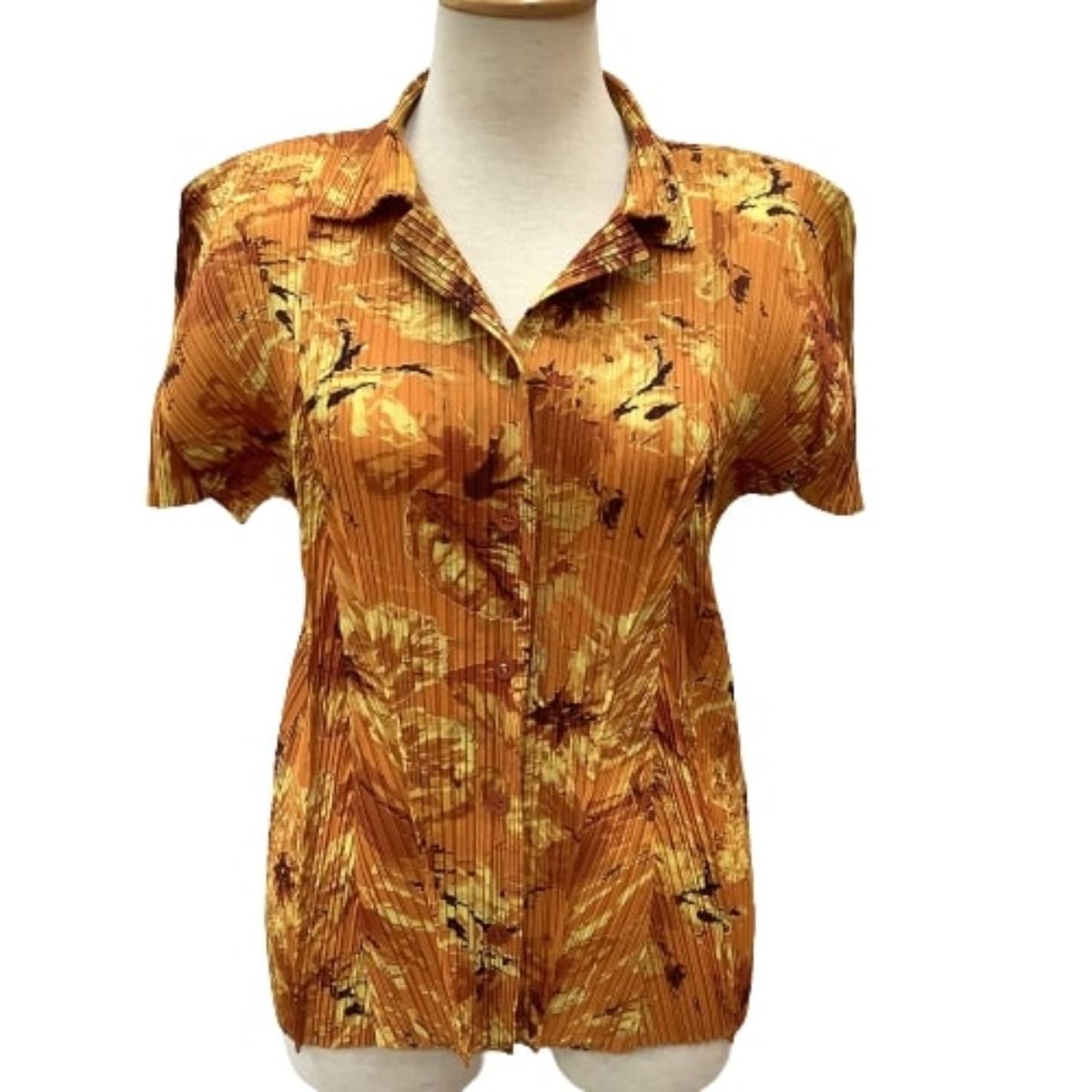 ♪♪ISSEY MIYAKE イッセイミヤケ PLEATS PLEASE シャツ 総柄 花