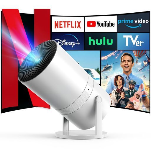 プロジェクター家庭用 AndroidTV搭載 270°回転 20000LM プロジェクター小型1080P4K対応ホームプロジェクター天井投影自動台形補正Wi-Fi6Bluetooth5.4HiFiスピーカー内蔵