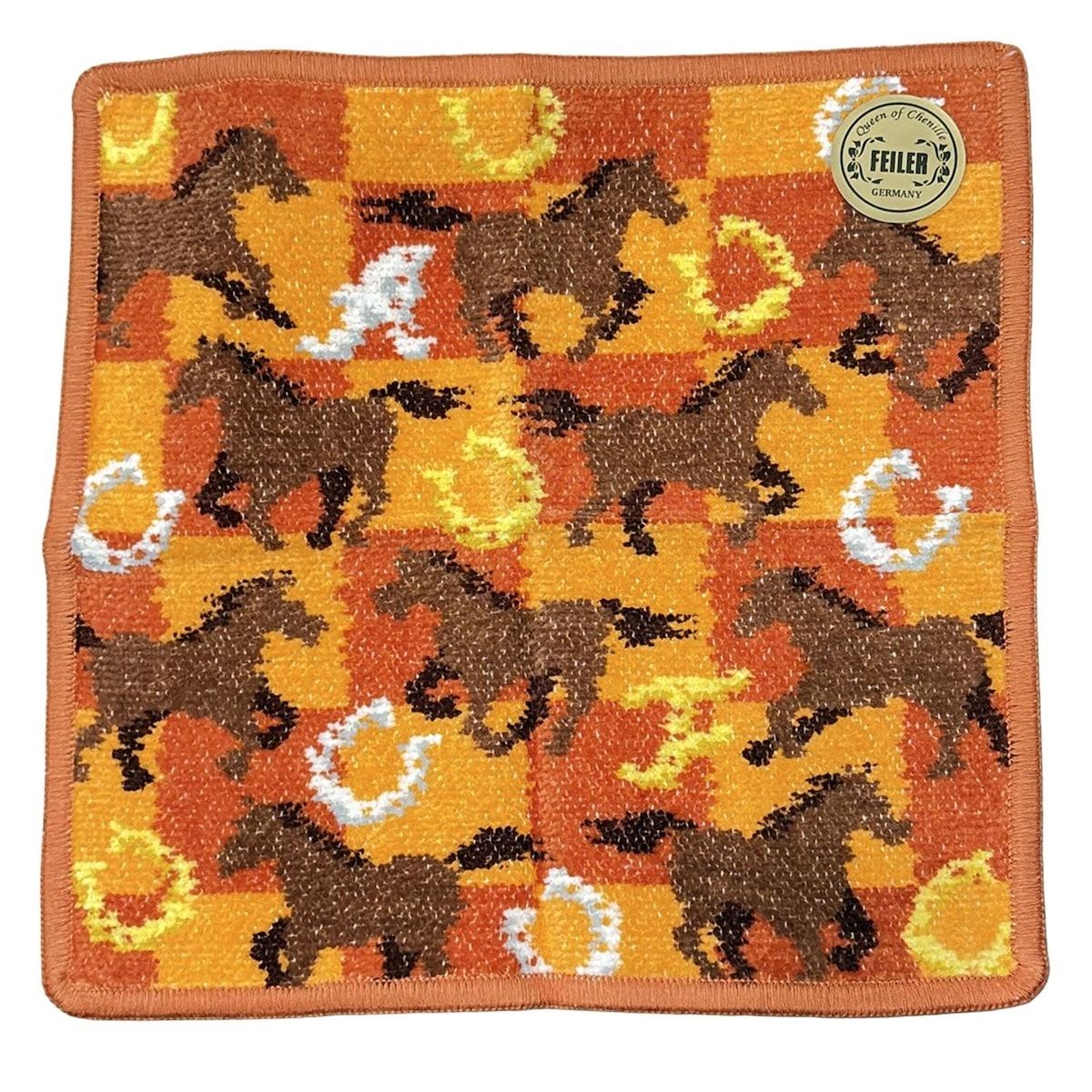 FEILER フェイラー 小物 - オレンジ×ブラウン×マルチ ハンドタオル|馬|UNITED ARROWS コットン