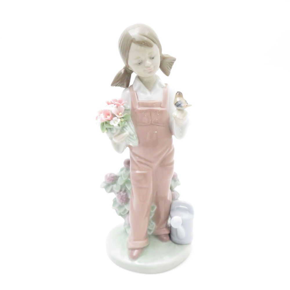 LLADRO リヤドロ 5217 『小鳥と話す少女』 フィギュリン 置物 インテリア 女の子 SM3100D2 