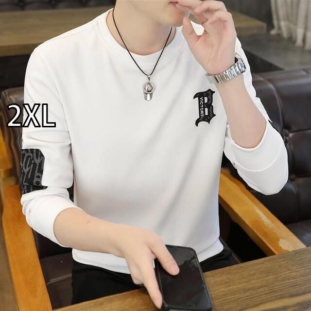 [2XL]メンズ ファッション 服  オシャレ シンプル 大人 かっこいい 大きいサイズ ストリート 紳士服 スウェット シャツ プルオーバー カジュアル シャツ 薄手 服