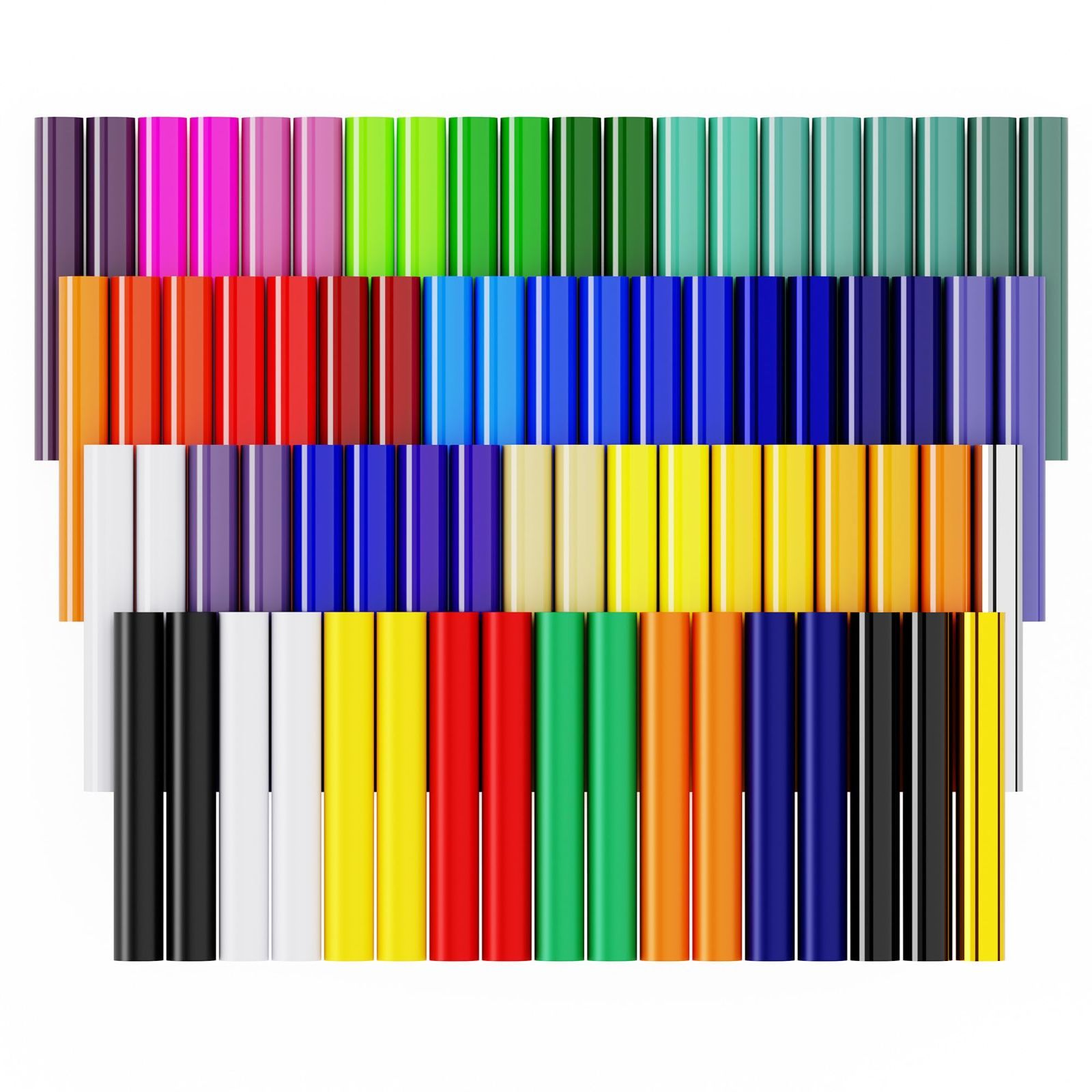 74枚/38色 EPRCUT カッティングシート 74枚/38色 ソリッドカラー 約30.5cmx30.5cm 光沢あり DIYクラフトシート 防水 耐候 屋内 屋外に最適 すべてのカッティングマシンに対応