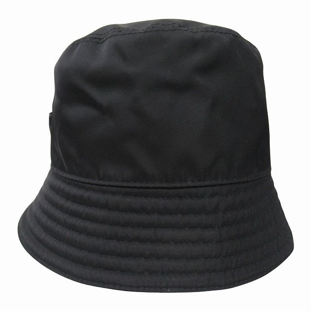 極美品 プラダ PRADA トライアングルロゴ ナイロン バケット ハット