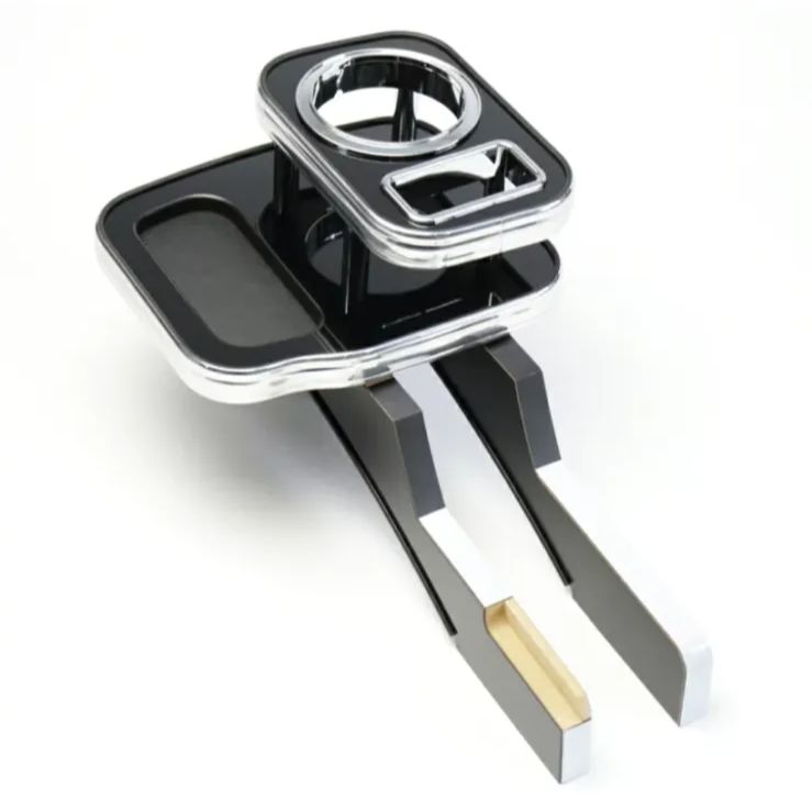 メーカー直送 N-BOX JF1 JF2 2013年12月以前 フロント用 ピアノブラック スリーピース オリジナル 自動車用 センターテーブル ドリンクホルダー 付き コースター付属 ThreePiece!エンブレム付属 フロント テーブル