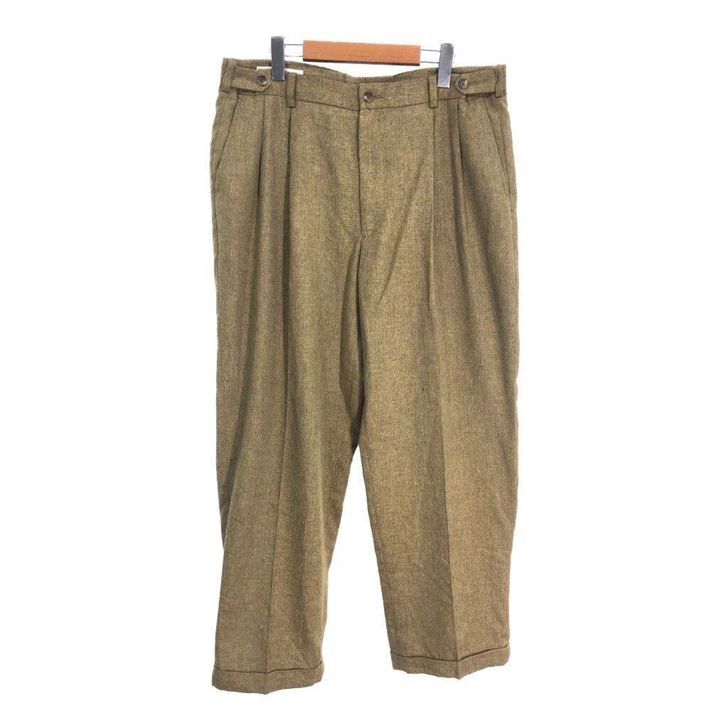 PERRY ELLIS ペリー エリス 2タック スラックスパンツ カーキ (メンズ W36 L30) 中古 古着 S8298