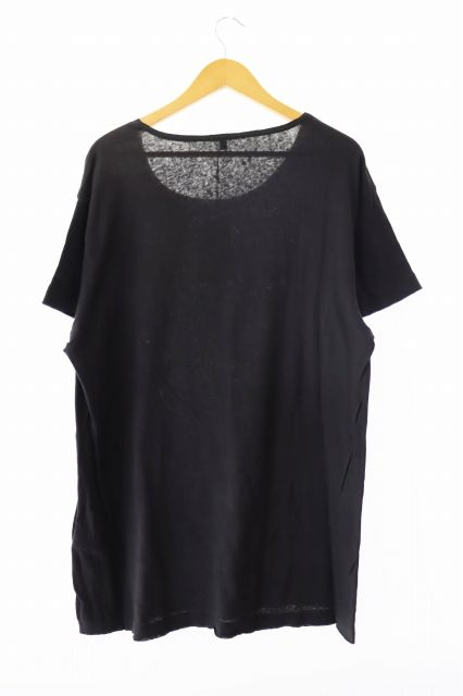 アールサーティーン R13 Lukas T-shirt カットオフ プリント 半袖Tシャツ L 黒 ブラック ブランド古着ベクトル 中古  250629