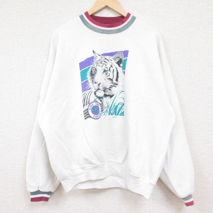 XL/古着 ジャージーズ 長袖 スウェット メンズ 90s トラ クルーネック 白 ホワイト 24may18 中古 スエット トレーナー トップス