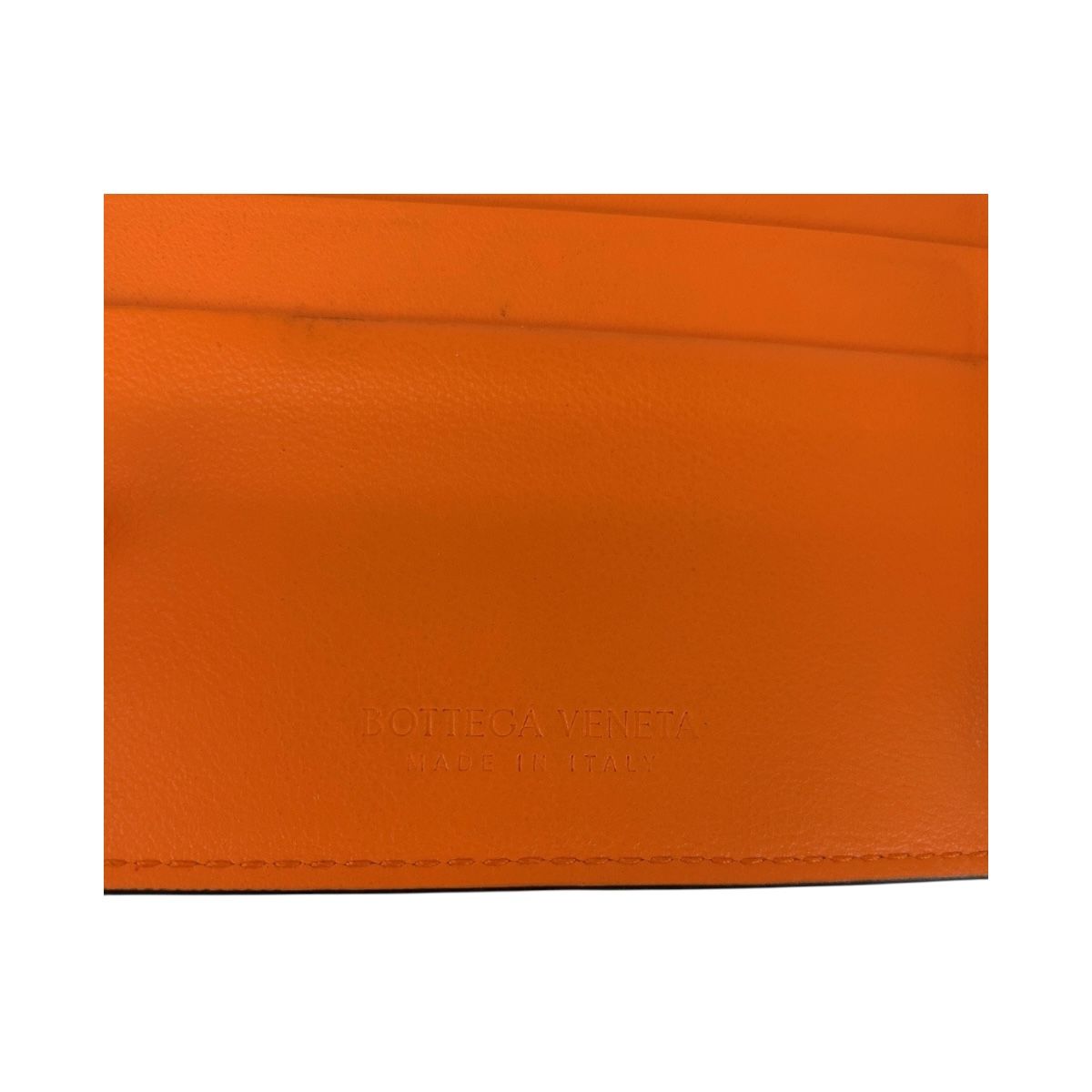 希少色✨ボッテガヴェネタ　マネークリップ　イントレチャート　オレンジ　レザー 美品 BOTTEGAVENETA ボッテガヴェネタ イントレチャート