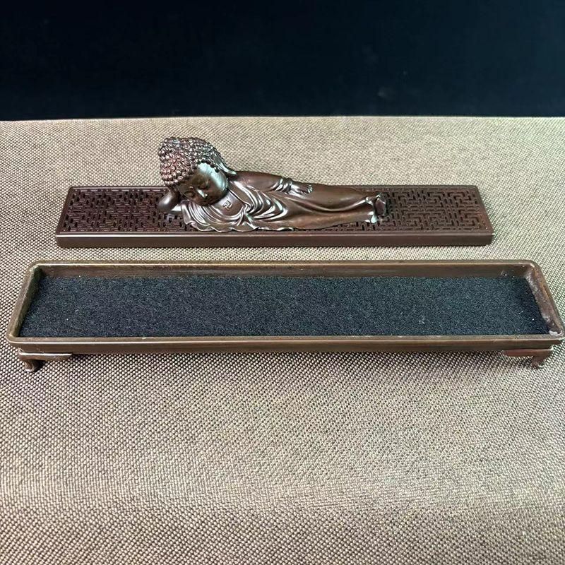 銅製 銅彫刻福字線香筒 立柱薫香炉 銅炉 置物 装飾品 工芸