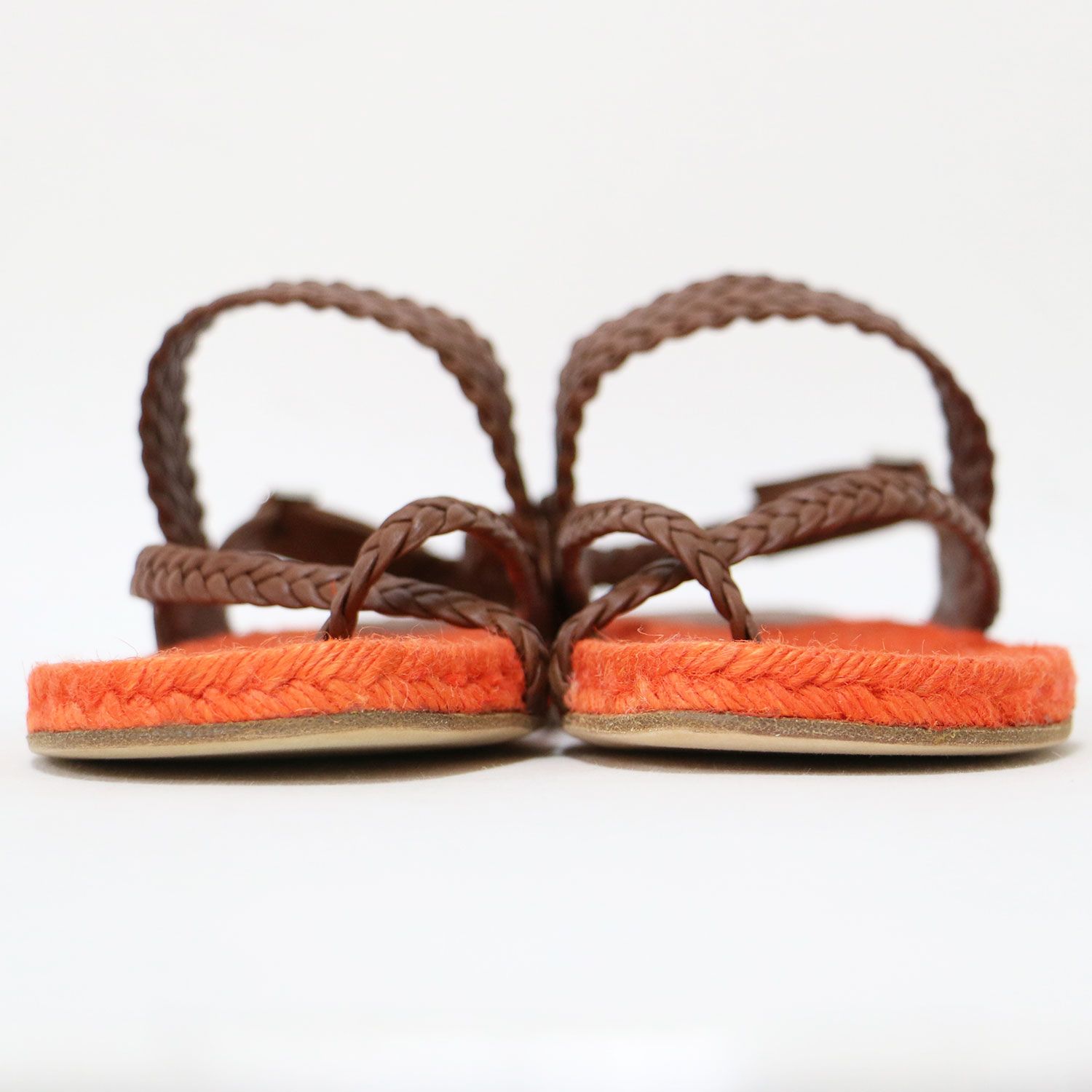 新品】HERMES エルメス サンダル ブラウン オレンジ サイズ:38(24.5m