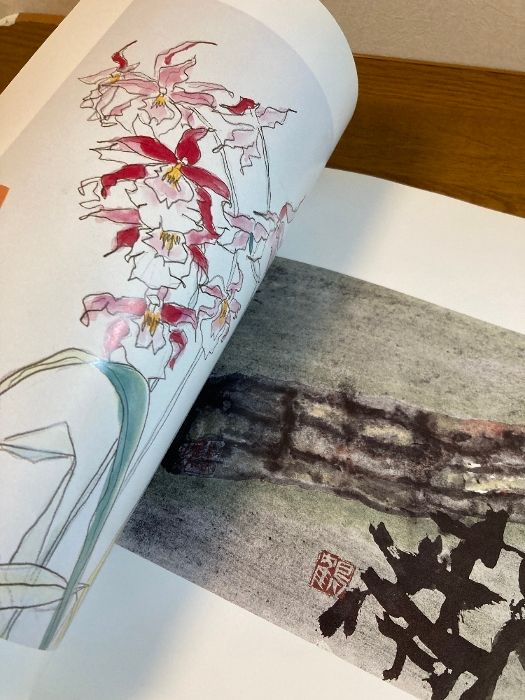 片岡 鶴太郎、【三つのさくらんぼ】、希少画集画、状態良好、四季、自然 片岡鶴太郎、【あさがお】、希少画集画、新品高級額・額装付