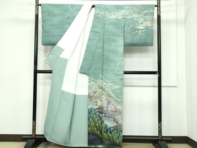 平和屋本店■極上　吉乃一廉　幻の辻が花　訪問着　辻が花　絞り　暈し染め　銀通し地　逸品　CZAA3351s5 平和屋本店□極上 吉乃一廉 幻の辻が花 訪問着 辻が花 絞り 暈し染め