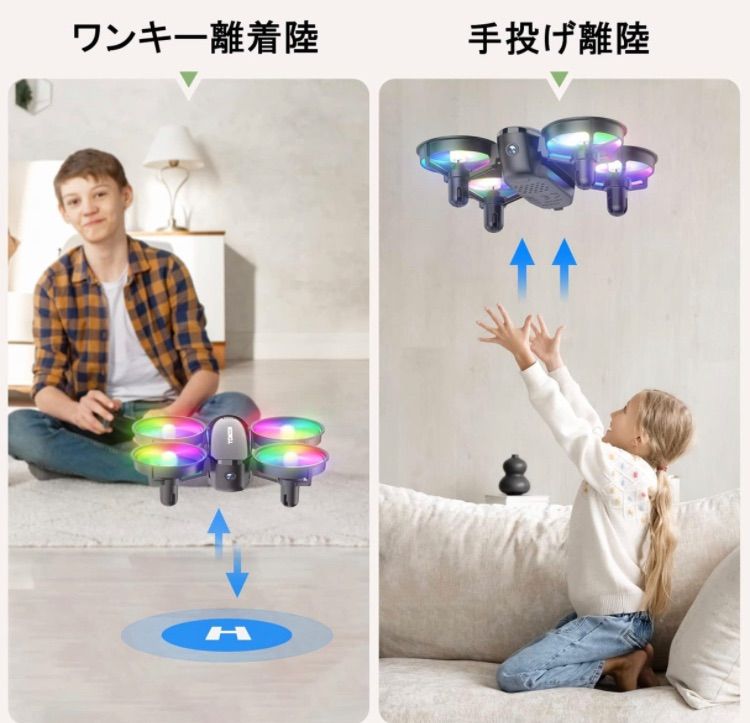 1080P HDカメラ付きドローン LEDライト トイドローン スピード3