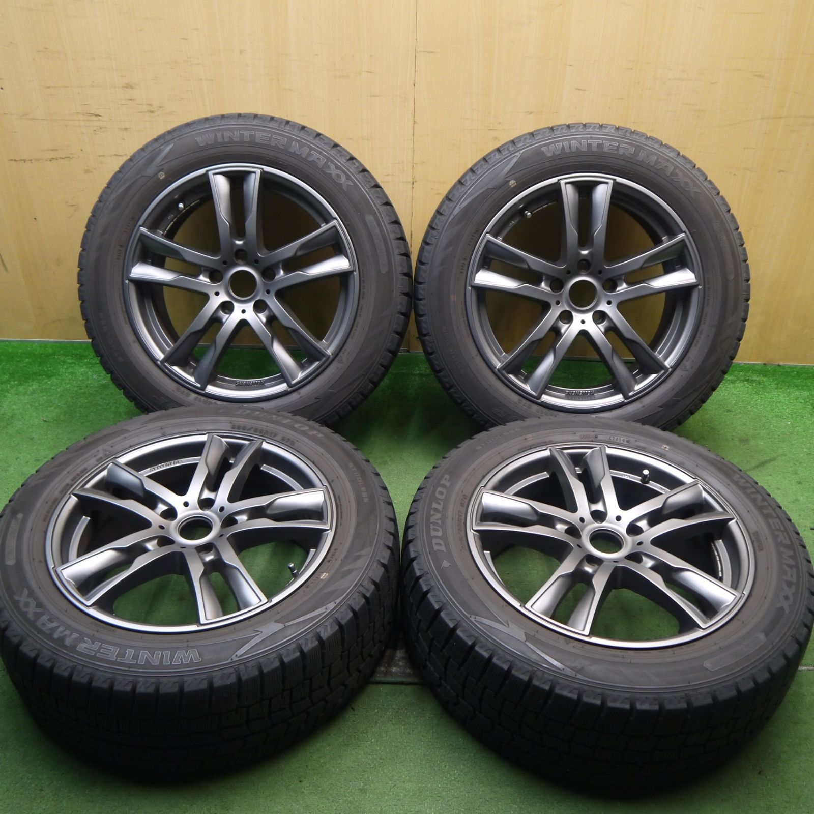 バリ溝 キレイ 9分 BMW 等 KELLENERS 225 55R17 スタッドレス ダンロップ ウインターマックス WM02 ケレナーズ 17インチ PCD112 5H 5091701Hス