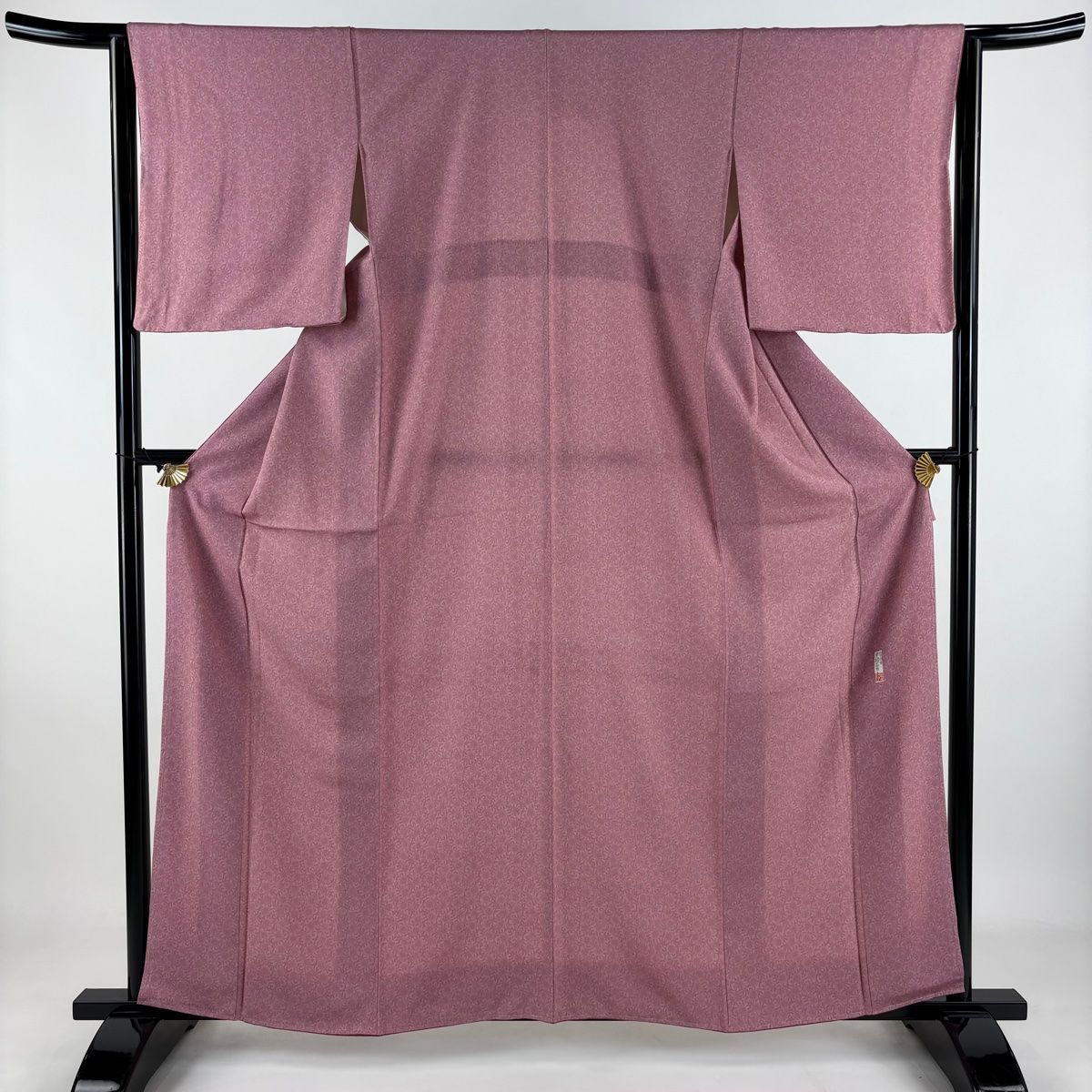 江戸小紋 身丈161cm 裄丈64cm M 袷 人間国宝 中村勇二郎 やまと 落款 古代菊 赤紫 正絹 一つ紋