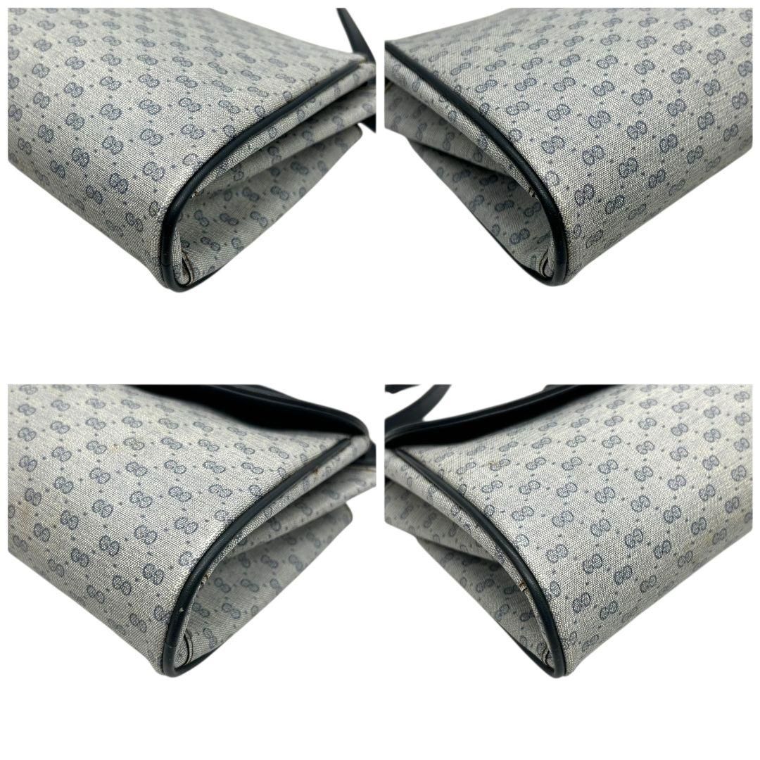 GUCCI グッチ ショルダーバッグ マイクロGG ネイビー 紺 PVC レザー  