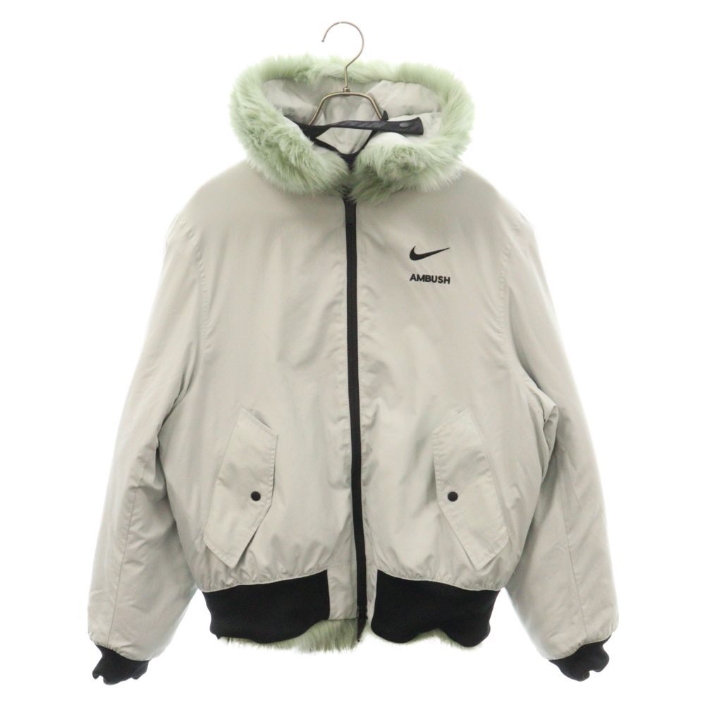 NIKE (ナイキ) ×AMBUSH Reversible Faux Fur Coat Jacket リバーシブル フェイク ファーコート グリーン  AQ9225-390 - メルカリ