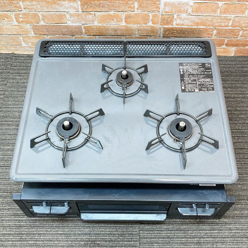 中古品】 Rinnai リンナイ グリル付 Siセンサーコンロ 3口ガス