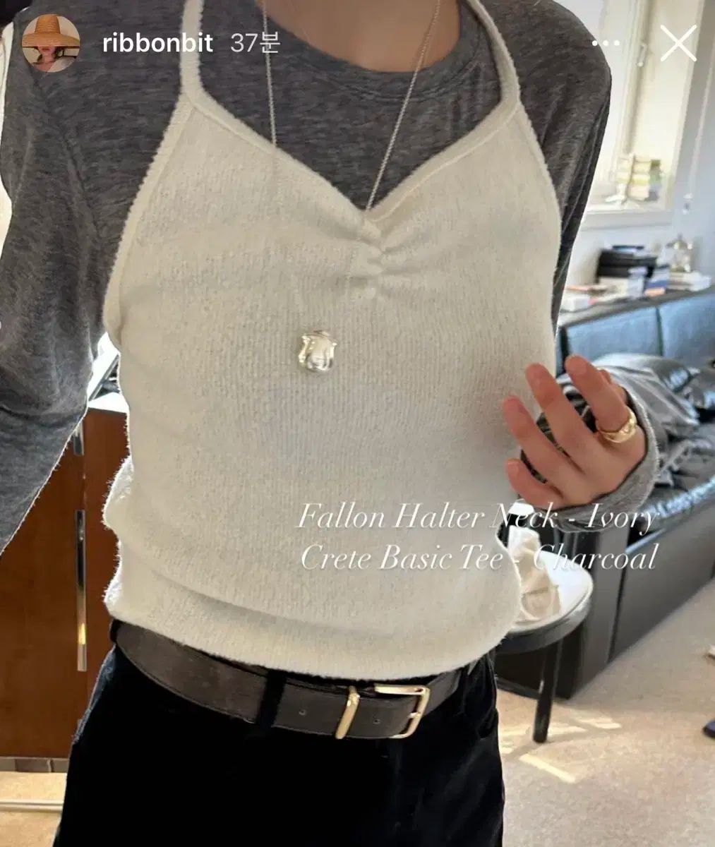 リボンライト ビスチェ Fallon Halter Neck ー ivory
