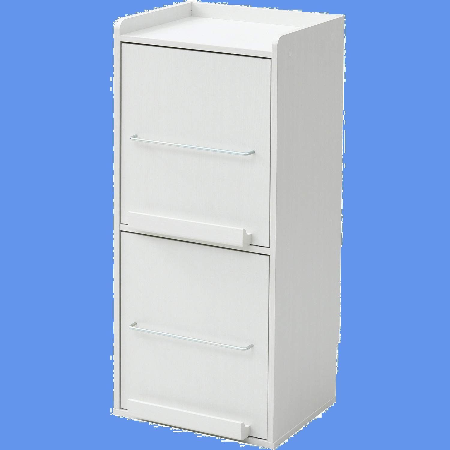 マガジンラック 幅35.5×奥行33×高さ82.5cm ディスプレイラック 天板こぼれ止め 中棚高さ調節 左右開閉式 組立品 山善 ホワイト 木目調 CDM-1X2D JW